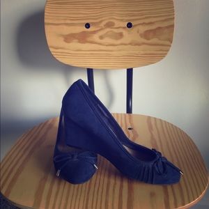 Blue Suede Wedges